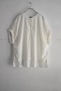 HAVERSACK コットンキュプラ シャーリングスリーブブラウス