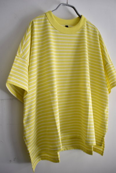 画像2: TRAVAIL MANUEL ミディ天竺ボーダースリットワイドTee