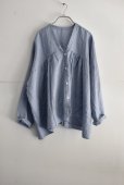 画像1: TRAVAIL MANUEL ウォッシュリネン L/Sギャザーブラウス (1)