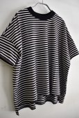 画像2: TRAVAIL MANUEL ミディ天竺ボーダースリットワイドTee (2)