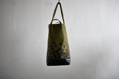 画像1: Hand Paint army tent tote bag