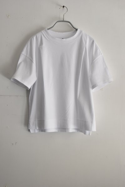 画像1: TANG スーピマスムース タックフロントクロップTee