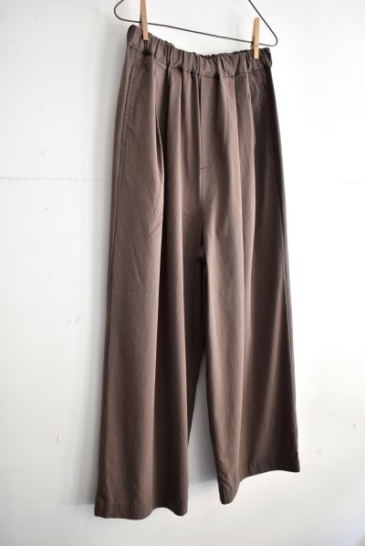 画像2: TRAVAIL MANUEL レーヨンリネンストレッチ 2タックワイドパンツ