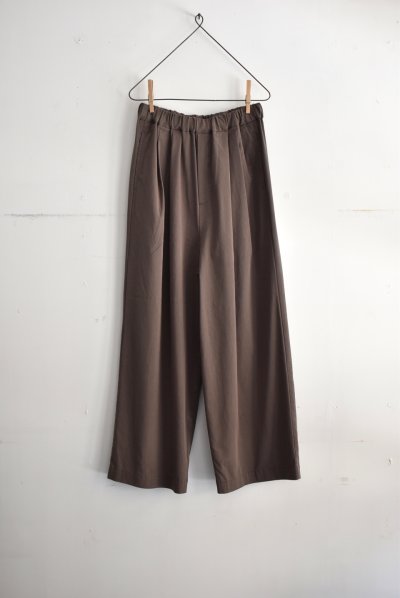画像1: TRAVAIL MANUEL レーヨンリネンストレッチ 2タックワイドパンツ