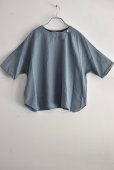画像1: mono LABO コットンリネンストライプ Tブラウス (1)