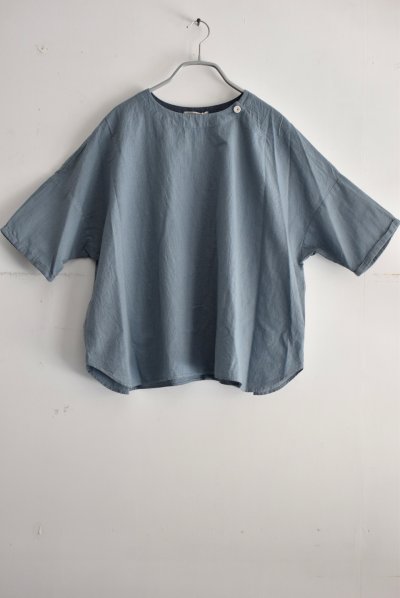 画像1: mono LABO コットンリネンストライプ Tブラウス
