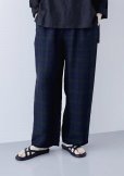 画像1: TRAVAIL MANUEL キュプラチェックサッシュウエストパンツ (1)