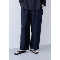 TRAVAIL MANUEL キュプラチェックサッシュウエストパンツ