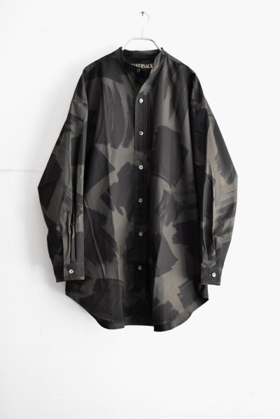 画像1: HAVERSACK ブラッシュドプリント バンドカラーシャツ