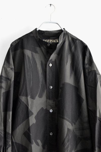 画像2: HAVERSACK ブラッシュドプリント バンドカラーシャツ