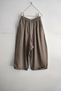 TANG リネンコットンツイル クロップド ボリュームパンツ
