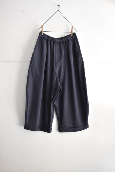 画像1: TANG リネンコットンツイル クロップド ボリュームパンツ