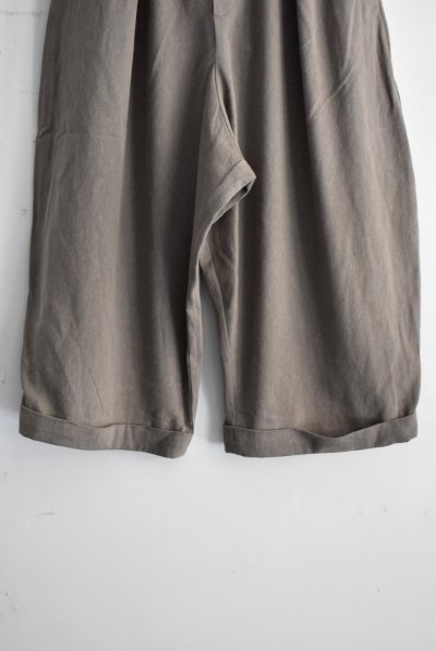 画像3: TANG リネンコットンツイル クロップド ボリュームパンツ