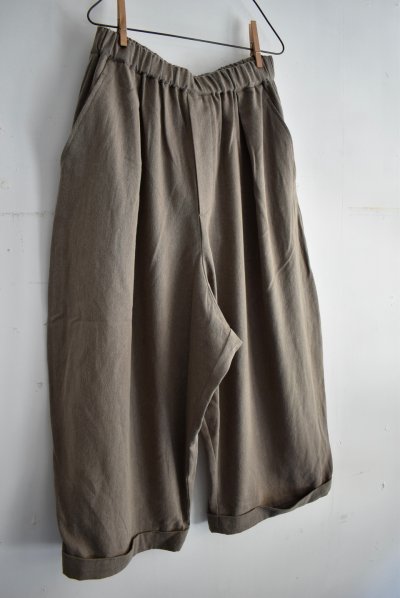 画像4: TANG リネンコットンツイル クロップド ボリュームパンツ