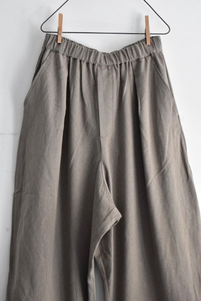 画像2: TANG リネンコットンツイル クロップド ボリュームパンツ