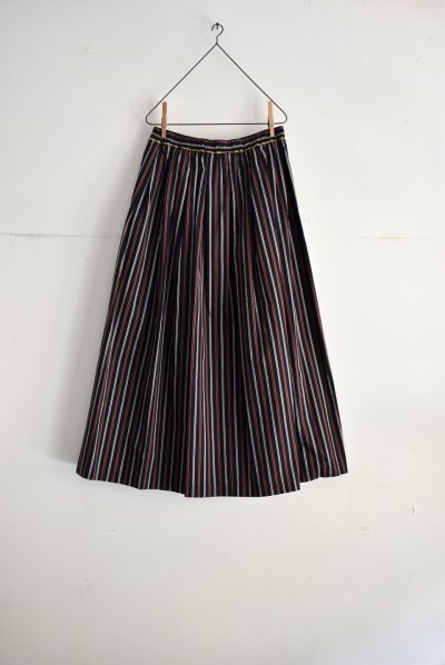 画像1: vmヴ―ム マルチストライプ タックギャザースカート