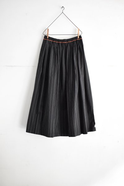 画像1: vmヴ―ム マルチストライプ タックギャザースカート