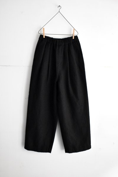 画像1: TRAVAIL MANUEL ウール/リネンミルド 2タックトラウザー