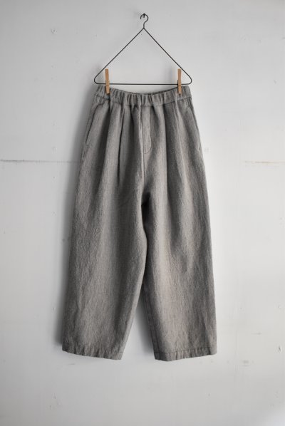 画像2: TRAVAIL MANUEL ウール/リネンミルド 2タックトラウザー