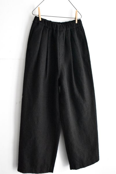 画像2: TRAVAIL MANUEL ウール/リネンミルド 2タックトラウザー