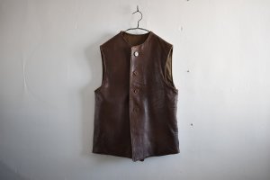 画像1: 40s British Army Leather Jerkin Vest (1)